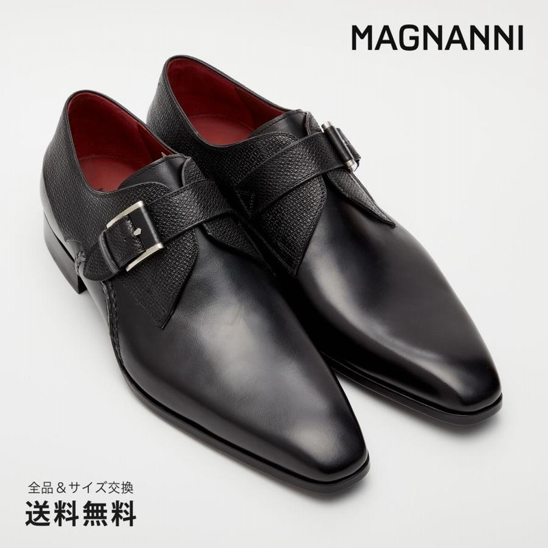 公式 MAGNANNI マグナーニ ブランド メンズ 靴 紳士靴 オパンカ ミクストメディアシングルモンク ブラック 革靴 ビジネスシューズ  33491 BL | LINEショッピング