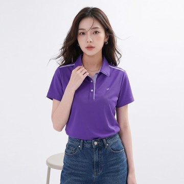 遊遍天下 女款格紋抗UV吸濕排汗POLO衫GS1014紫色