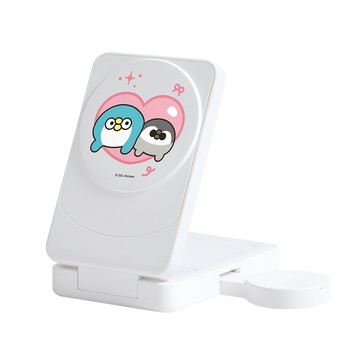 【插畫家聯名】PP mini我愛企鵝22.5W折疊式三合一磁吸支架無線充電器