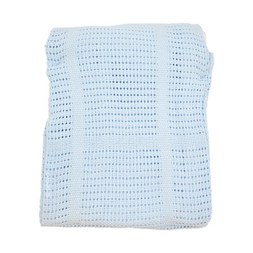lulujo 多用途透氣嬰兒毯，特殊洞洞織法，100%棉，100 x 80cm  藍色