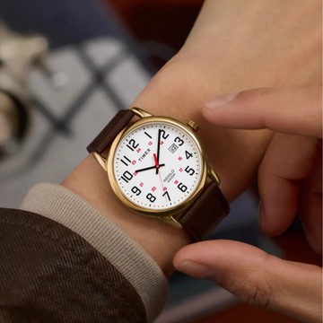 【TIMEX】天美時 Easy Reader 38 毫米 經典簡約 皮革錶帶手錶(金 TXTW2Y12700)