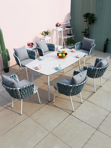 陽臺小桌椅一桌兩椅戶外桌子庭院花園北歐休閑椅室外三五件套藤椅