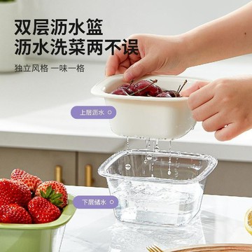 桃園出貨✨多巴胺瀝水籃小號食品級可愛水果籃雙層瀝水宿舍追劇置物籃加厚
