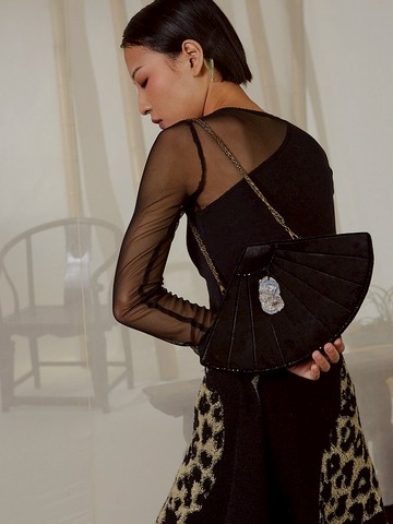 RIMLESS無邊 絲絨扇子包復古腋下包宴會手拿包女 小眾原創設計