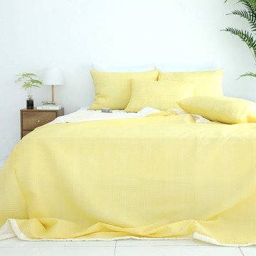 SCOHOme 心動夏季泡泡紗雙層薄被  黃色  S(150 x 200cm)