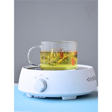 可加熱平底杯子高硼硅玻璃早餐杯電陶爐用防爆耐高溫牛奶杯帶把手