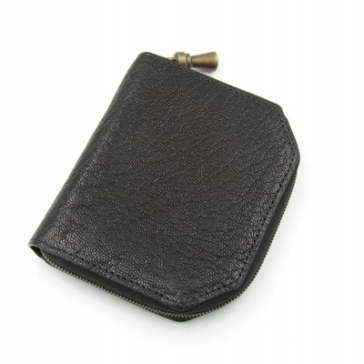 美品 postalco ケトルジッパー ウォレット シン ゴートスキン 黒 良品 POSTALCO ポスタルコ ミニ財布 ケトルジッパーウォレット