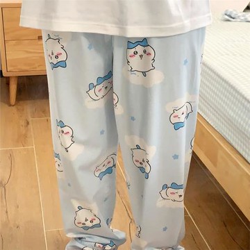 chiikawa小八睡褲女春秋季純棉長褲寬松可愛學生宿舍家居褲可外穿