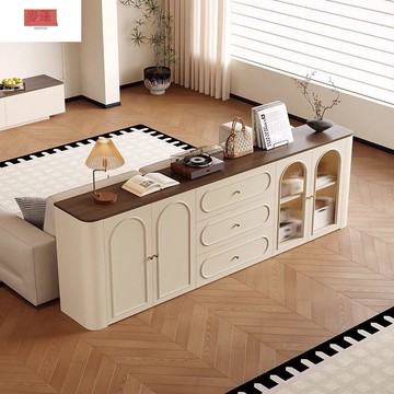 免運/公司貨 餐邊櫃 原木餐邊櫃 麥蓬復古餐邊柜斗柜一體靠墻儲物柜小戶型高級感客廳置物柜茶水柜 可開發票 全館五折 工廠現貨直銷 新品特價 z10302