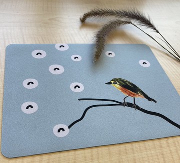 童趣插畫 綠繡眼 滑鼠墊 餐墊