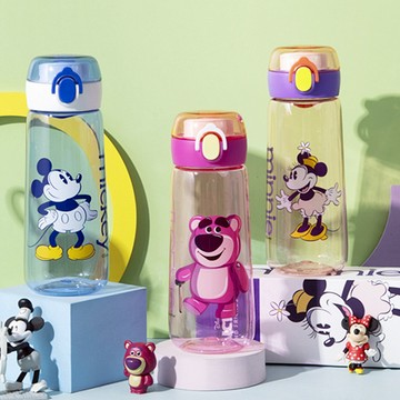 【優貝選】迪士尼 卡通明星 兒童直飲式大容量600ML便攜水壺(平輸品)