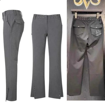 秋冬新款韓國原單高爾夫服裝女士長褲秋冬磨毛彈力修身微喇叭