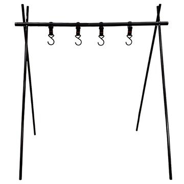 露營三角置物架 附掛勾 480 x 60 x 60mm 330g  1個  無色  黑色  1層