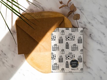 手繪線條禮物聖誕卡片 【CM18002】洛可可草莓 WELKIN手創明信片