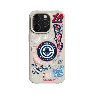 iPhone 16 Pro SolidX 貝殼灰 - NBA - 塗鴉系列-洛杉磯快艇 Los Angeles Clippers - Graffiti