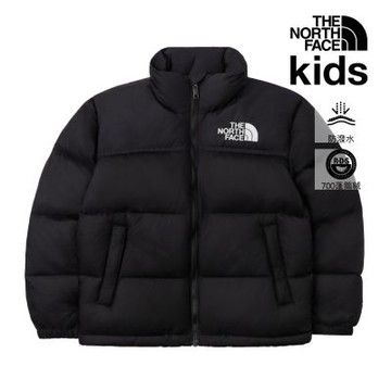 【The North Face 官方旗艦】 【經典ICON】北面兒童黑色防潑水保暖可打包羽絨外套｜8A4CJK3