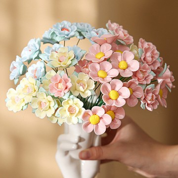 洛陽牡丹 陶瓷仿真花花枝古早工藝永生花仿真裝飾插花瓶文創擺件