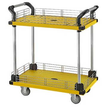 [領券折50 ]【史代新文具】KT-880B 黃色雙層圍欄整備推車 (組裝)