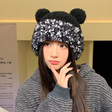 【梨花HaNA】初見．漫冬 混色毛流小熊耳朵毛帽