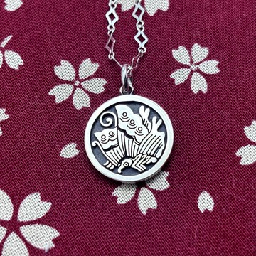 蝴蝶家紋項鍊，925 純銀