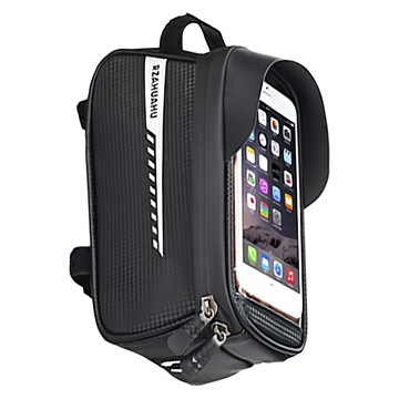 QIDINA 防水手機觸屏大容量腳踏車收納包 6.5吋螢幕適用 21x9x11.5cm  黑色  1個