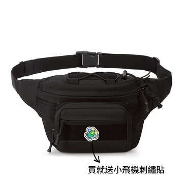 Piccoloo│飛行家戰術魔鬼氈織帶腰包/單肩包 刺繡貼 耐磨耐刮 野外 防潑水