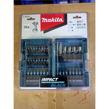 MAKITA牧田 起子頭35件組 IMPACT BLACK 盒裝 E-06638