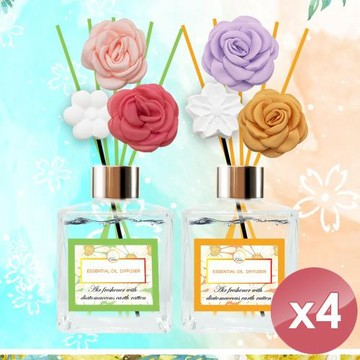 QiMart  MIT春夏款珪藻土擴香瓶-4入組