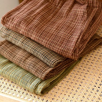 春夏四季情侶長褲100%棉質雙層色織紗布家居褲男女士大尺碼休閒褲空調褲男女長睡褲居家褲