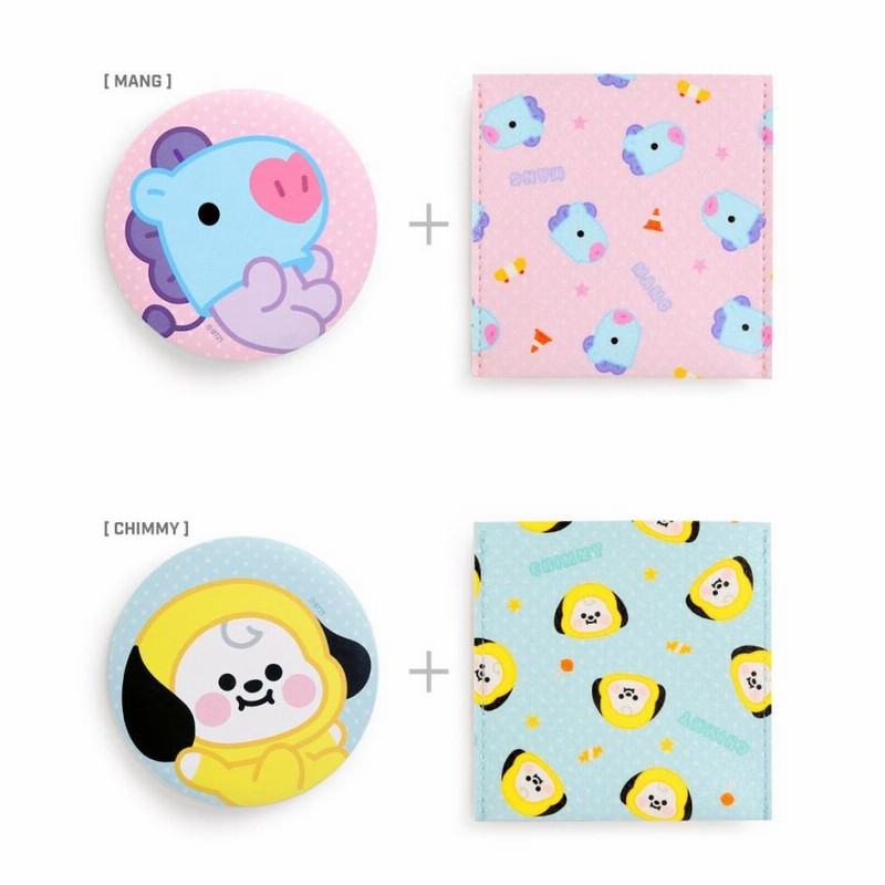 BT21 POUCH MIRROR DOT【送料無料】 公式グッズ ミラー 鏡