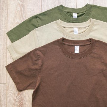 【麻煩士多】250g大地色系 阿美咔嘰打底美式重磅純棉面料短袖T恤