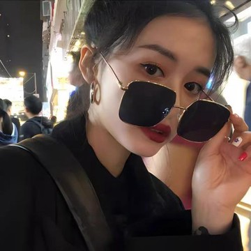 新款復古金屬方框墨鏡女高級感潮流街拍網紅同款太陽鏡防紫外線男