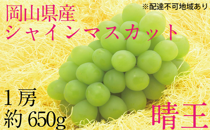 ぶどう 2024年 先行予約 シャイン マスカット 晴王 1房 約650g  ブドウ 葡萄  岡山県産 国産 フルーツ 果物 ギフト