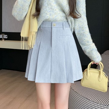 【臺灣公司 可打統編】免運 百褶裙 JK 毛呢百褶裙女春秋2025新款高腰氣質短裙子顯瘦防走光a字裙半身裙 可開發票 全館五折 工廠現貨直銷 新品特價 z10079