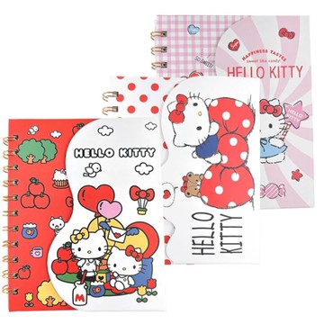 小禮堂 Hello Kitty 磁吸式線圈筆記本 (3款隨機) 4713791-955331