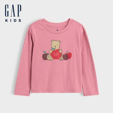 【GAP】嬰兒及幼兒百搭圖案T恤-玫瑰粉(912448)
