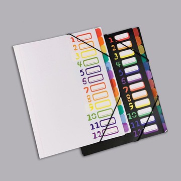 學生試卷夾分類夾彩虹色插頁分類頁PP文件夾資料冊樂譜夾a4