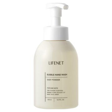 LIFENET 泡泡洗手慕斯  pH 5.0弱酸性溫和清潔  寶寶爽身粉香氣  500ml  1瓶