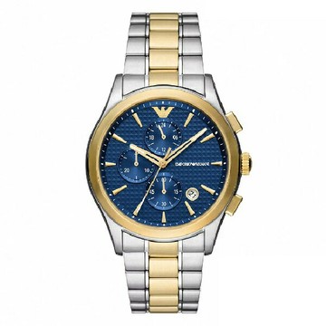 EMPORIO ARMANI 亞曼尼 Paolo系列 AR11579 保羅系列手錶 銀色x金 42MM｜樂天領券現折★全館特惠中★指定刷卡回饋10%