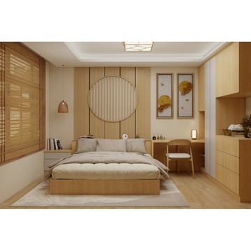 臥室系統家具 床頭箱+床底座+邊櫃-日式 SC007