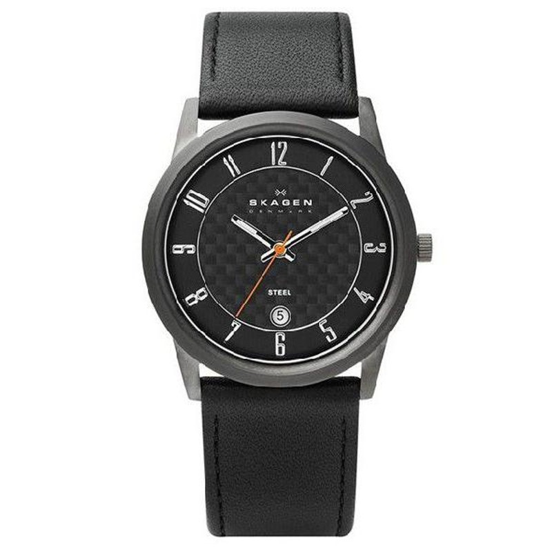 SKAGEN スカーゲン 124XLMLBC Leather MENS ブラック レザーバンド