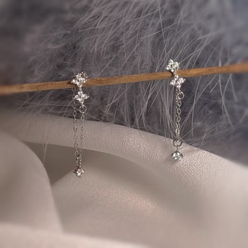 Giftest925純銀 / 銀河-銀 星星耳環基督教禮物J62