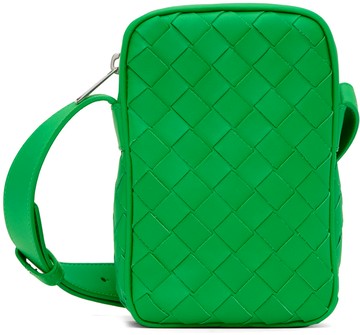 Bottega Veneta 绿色 Intrecciato 斜挎包
