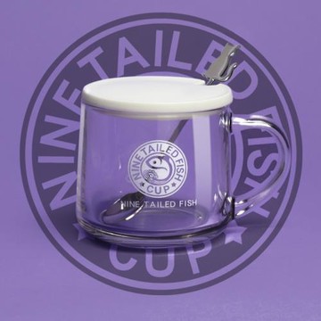 「 九尾魚 」限量版咖啡杯套裝帶蓋子帶勺高級感辦公室水杯冰美式