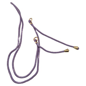 Timo 可調長度 經典雙金釦棉繩 手機掛繩  長度約180cm  紫藍杏  1條