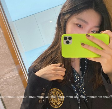 流行熒光綠適用于蘋果iphone6/7/8/plus/x/xs/xr/12pro max手機殼