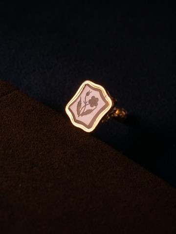 1820s 英國 喬治王時期 殼金勿忘我火漆章吊墜