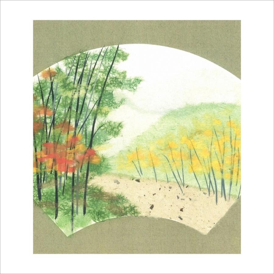 和紙のちぎり絵キット 秋 「 花鳥風月 No.179 秋風景(11) 」 色紙サイズ 約24×27cm 貼り絵 | LINEショッピング