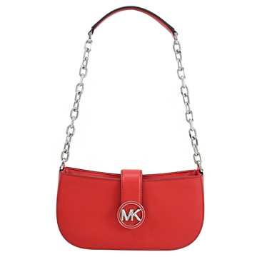 MICHAEL KORS CARMEN 金屬LOGO鍊條防刮肩背包.紅