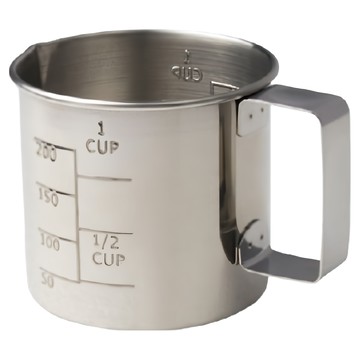 unopan 屋諾 不銹鋼量杯 200ml 304不銹鋼材質 耐腐蝕高溫氧化  銀色  1個